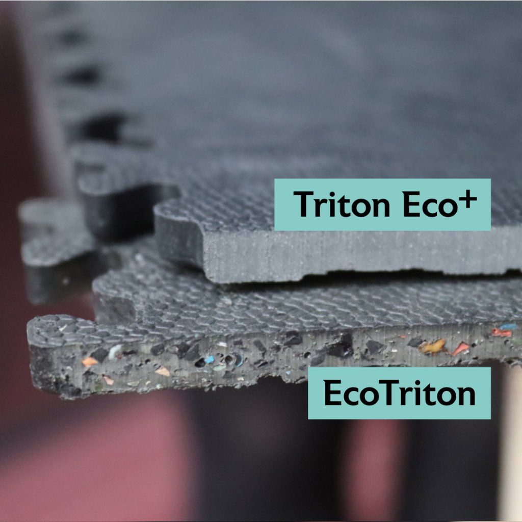Pozdíl mezi recyklovanými dlaždicemi SimpleJack Eco a Eco+